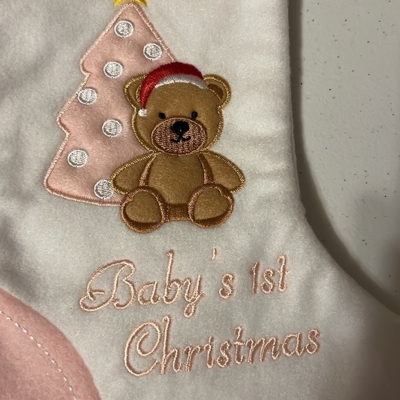 Baby girl first Christmas stocking - Picture 2 of 3